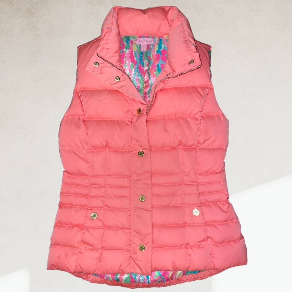 Lilly Pulitzer Women's Puffer Vest Size XS Pink